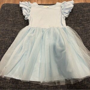 Cat & Jack Short Ruffle Sleeve Tulle Skirted Dress Baby Blue Cinderella